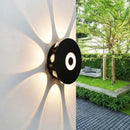 Modern black circular led outdoor wall sconce garden light