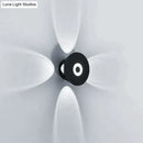 Modern black circular led outdoor wall sconce garden light