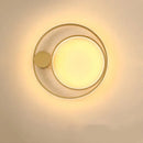 Modern black circular led wall lamp bedroom minimalist sconce