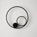 Modern black circular led wall lamp bedroom minimalist sconce