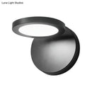 Modern black circular led wall lamp bedroom white warm lighting