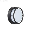 Modern black circular led wall lamp – outdoor warm color lighting