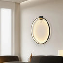Modern black circular led wall lights for bedroom warm lighting