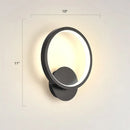 Modern black circular led wall sconce bedroom light fixture