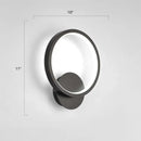 Modern black circular led wall sconce bedroom light fixture