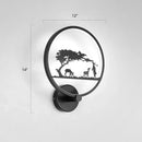Modern black circular led wall sconce bedroom light fixture