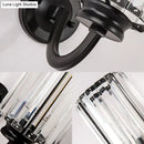 Modern black clear crystal drum wall lamp living room sconce light