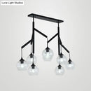 Modern black clear glass island pendant light dining room 110v-120v