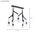 Modern black clear glass island pendant light dining room 110v-120v