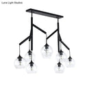 Modern black clear glass island pendant light dining room 110v-120v
