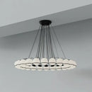 Modern black concentric chandelier with glass shade led pendant lights