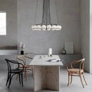 Modern black concentric chandelier with glass shade led pendant lights