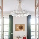 Modern black concentric chandelier with glass shade led pendant lights