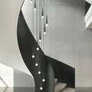 Modern black conical crystal led stair lighting fixture