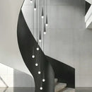 Modern black conical decorbites crystal led chandelier staircase light
