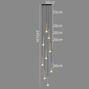 Modern black conical decorbites crystal led chandelier staircase light