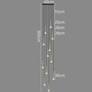Modern black conical decorbites crystal led chandelier staircase light