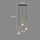 Modern black conical decorbites crystal led chandelier staircase light