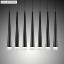 Modern black conical led pendant lamp for kitchen island