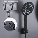 Modern black copper basin faucet with shower head bathroom mixer