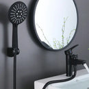 Modern black copper basin faucet with shower head bathroom mixer