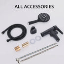 Modern black copper basin faucet with shower head bathroom mixer