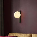 Modern black copper globe led wall sconce bedroom light