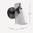 Modern black copper wall lamp bedroom glass sconce