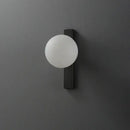 Modern black copper wall sconce – bedroom frosted glass globe light