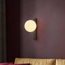 Modern black copper wall sconce – bedroom frosted glass globe light