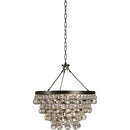 Modern black crystal bead chandelier dining room tiered light glass