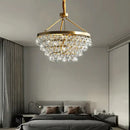 Modern black crystal bead chandelier dining room tiered light glass