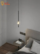 Modern black crystal bedroom pendant lights