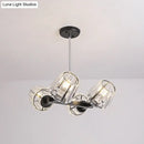 DecorBites™ Modern Conic Hanging Light Kit with Crystal Block - 4/6 Lights - Black