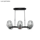 DecorBites™ Modern Conic Hanging Light Kit with Crystal Block - 4/6 Lights - Black
