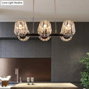 DecorBites™ Modern Conic Hanging Light Kit with Crystal Block - 4/6 Lights - Black