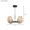 DecorBites™ Modern Conic Hanging Light Kit with Crystal Block - 4/6 Lights - Black