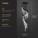 Modern black crystal bubble chandelier staircase pendant light