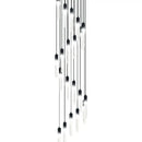 Modern black crystal bubble chandelier staircase pendant light