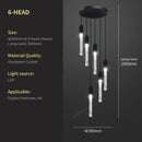 Modern black crystal bubble chandelier staircase pendant light