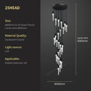 Modern black crystal bubble chandelier staircase pendant light