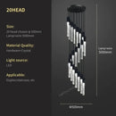 Modern black crystal bubble chandelier staircase pendant light