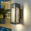 Modern black crystal bubble glass wall lamp garden light