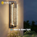 Modern black crystal bubble glass wall sconce for porch and garden