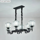 Modern black crystal ceiling light dining room suspension lamp