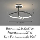 Modern black crystal chandelier living room white led ring light