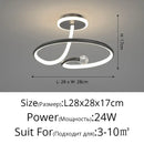 Modern black crystal chandelier living room white led ring light