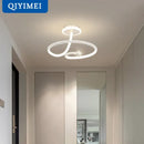 Modern black crystal chandelier living room white led ring light