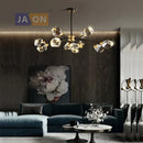 Modern black crystal copper chandelier for dining room