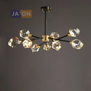 Modern black crystal copper led chandelier dining room art deco light